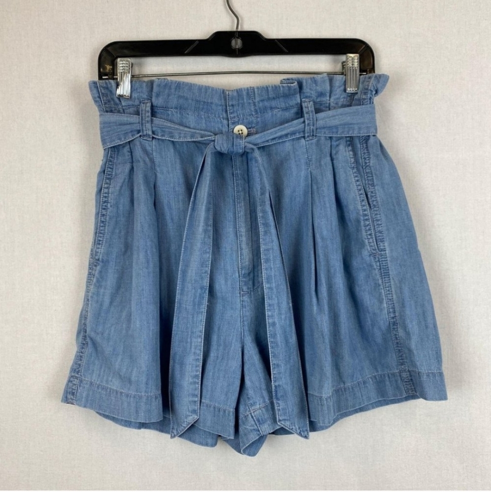Madewell soft chambray paperbag shorts - Picture 3 of 9